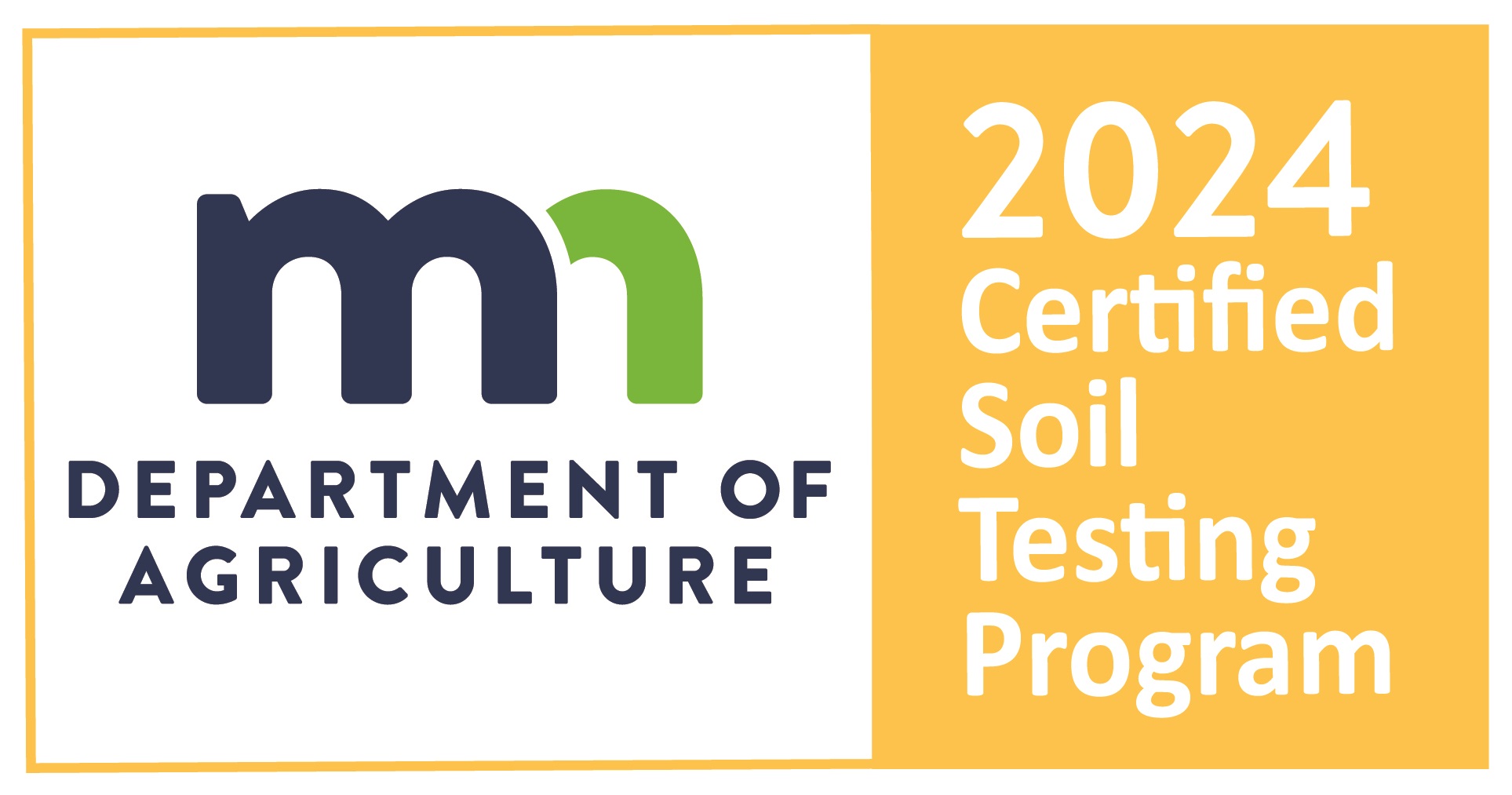 Minnesota Department of Agriculture 2024 Certified Soil Testing Program logo