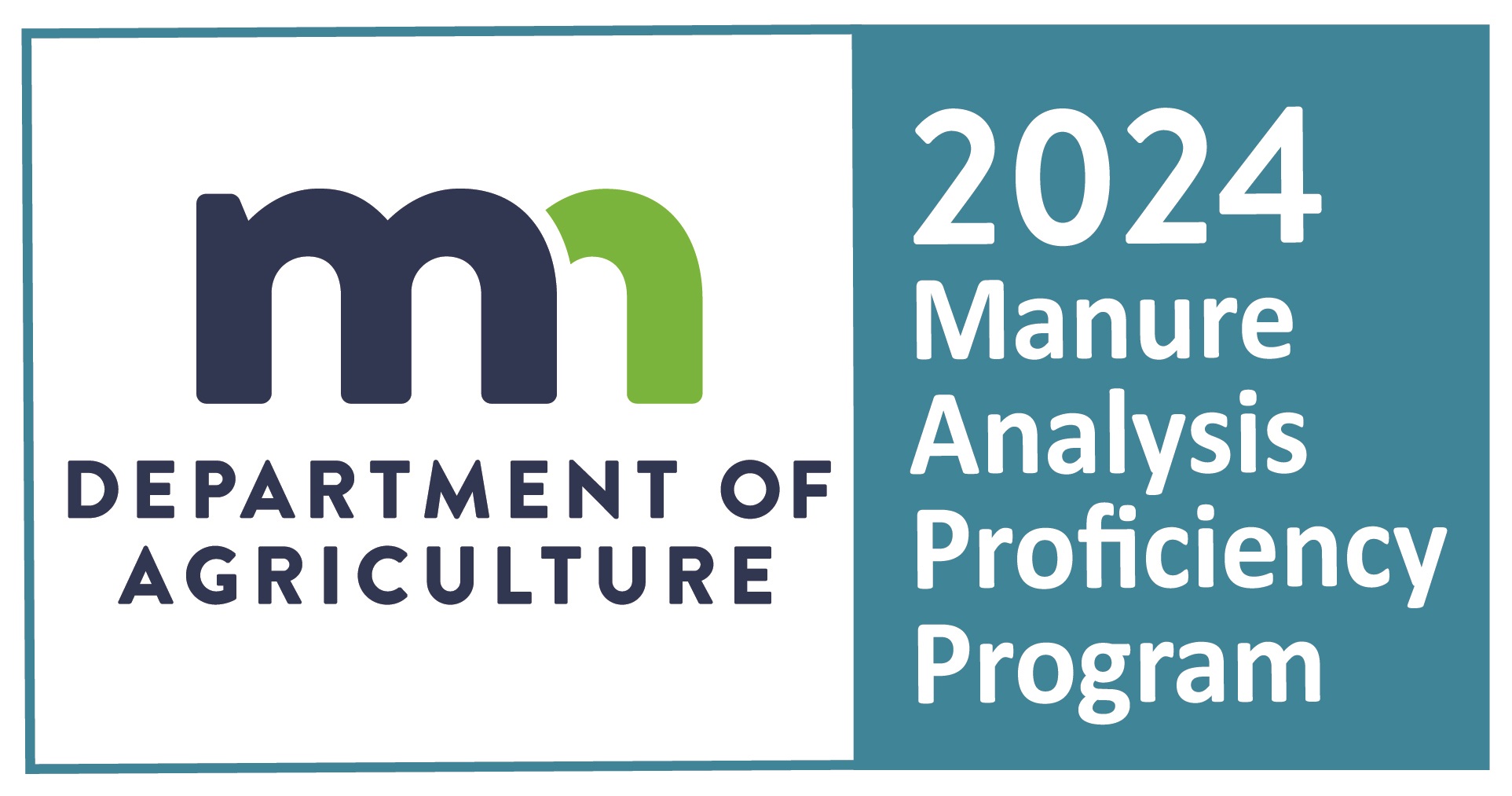 Minnesota Department of Agriculture 2024 Manure Analysis Proficiency Program logo