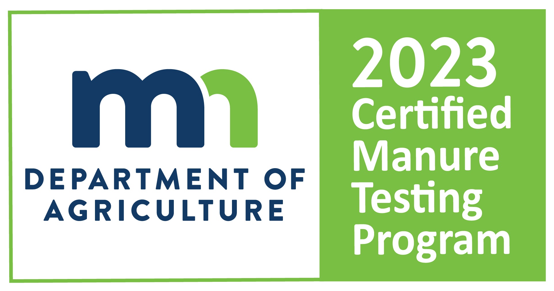 Minnesota Department of Agriculture 2023 Certified Manure Testing Program Logo