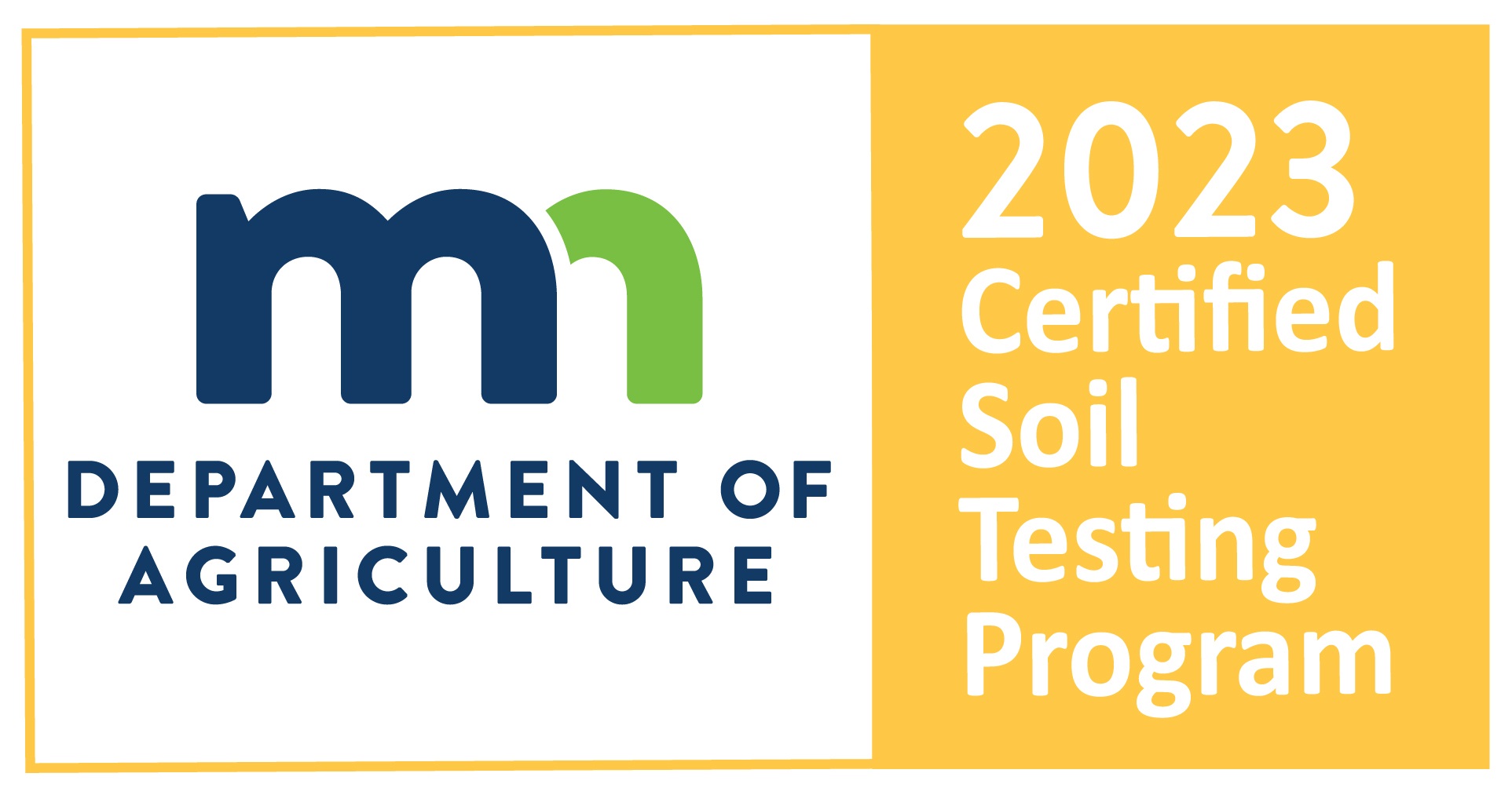 Minnesota Department of Agriculture 2023 Certified Soil Testing Program logo